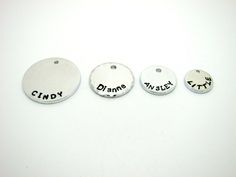 "This listing is for an ADD ON disc only for a necklace, bracelet or key chain purchase. If you would like to purchase an individual disc please purchase from this listing: https://www.etsy.com/listing/666164009/personalized-discs-you-choose-size-and?ref=shop_home_active_1 Please choose the size disc you would like and texture option from the menu to the right. Picture shows 1/2\", 5/8\", 3/4\" and 1\" discs.  1.25\" disc not pictured To add on a birthstone charm please go to this listing: https Glass Locket Pendant, Personalized Pendant Necklace, Frog Necklace, Bar Necklace Personalized, Glass Locket, Hand Stamped Necklace, Circle Monogram, Personalized Pendant, Gold Initial