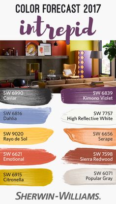 the color chart for sherylin williams's interior paint