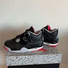 Style: Fv5029-006 Color: Black/Cement Grey/Varsity Red/Summit White Size: Us-8.5 Men Black Air Jordan 4 With Red Sole, Air Jordan 4 Black With Red Sole For Sports, Black Air Jordan 4 With Red Sole And Leather, Air Jordan 4 Black With Red Sole For Streetwear, Air Jordan 4 Low-top With Abzorb Midsole, Modern Leather Air Jordan 4 For Sports, Modern Air Jordan 4 With Boost Midsole, Air Jordan 4 Leather Sneakers With Round Toe, Black Air Jordan 4 With Contrast Sole In Leather