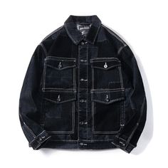 Product information: Material: CottonStyle: fashion and simplicityFeatures: StitchingColour: black Packing list: Jacket*1 Product Image: Denim Jacket Black, Black Denim Jacket, Denim Jacket Men, Denim Jackets, Casual Denim, Outerwear Coats, Premium Denim, Mens Denim, Classic Looks