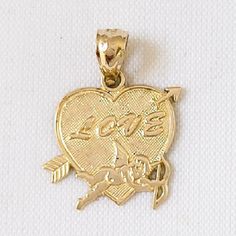 14k Yellow Gold Love Heart with Angel Pendant. This Pendant is crafted from Solid 14K Yellow Gold and comes Polished-finish. Dimension is 11/16 in x 11/16 in (17 mm x 17 mm). The measurement is not including the bale. Weight Approx. is 1.40g Material  14K Yellow Gold Metal Type 14K Yellow Gold The quality is excellent. A perfect gift. Gold Whale, Gold Dragon, Angel Pendant, Buddha Pendant, Neck Jewellery, Mother Birthday Gifts, Funky Jewelry, Dream Jewelry, Fine Jewellery Necklace