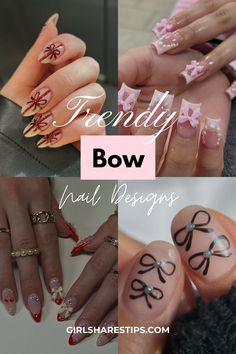 Get inspired by our collection of 80+ bow nails designs that cater to every style! Whether you prefer long coffin shapes or short ballerina cuts, find funky and elegant ideas in shades of pink, blue, black, white, and chrome. These simple yet pretty acrylic nails are perfect for any occasion—from Christmas parties to date nights. Embrace the charm of minimalist art with easy-to-create nail designs featuring bows for all seasons: spring, summer, fall, and winter! Bow Nails, Christmas Parties, Pretty Acrylic Nails, Nail Art Inspiration, Nails Designs, Minimalist Art