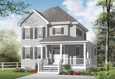 this is an artist's rendering of the two - story house plans for homes