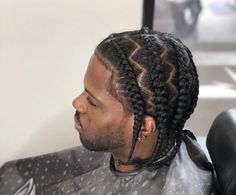 Sideway Cornrow Hairstyles, Cornrows With Line Up Men, Sideways Cornrows Men, Small Box Braids Men, Side Cornrows Men, Straight Cornrows, Dread Braids Men, 2 Braids Men, Braids For Black Men