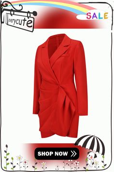 Red Padded Shoulder Slim Fit Blazer Dress Red Blazer With Welt Pockets For Semi-formal Occasions, Red Single-breasted Evening Blazer, Luxury Red Single-breasted Blazer, Red Tailored Single-breasted Blazer, Red Single-button Long Sleeve Blazer, Slim Fit Blazers, Fitted Blazer, Blazer Dress, Shop Now