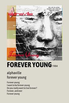 the cover to forever young's album, forever young is shown in black and white