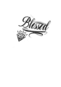 a black and white photo with the word blood written in cursive writing next to a diamond