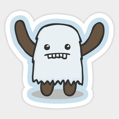 a sticker with an image of a ghost on it's face and arms