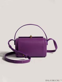 BagForLove - 2023 Fashion Ladies Box Bag - Simple Style PU Leather Shoulder Handbag Details Pictures, Plain Style, Leather Shoulder Handbags, Stylish Shoulder Bag, Backpack Storage, Word Wrap, 2023 Fashion, Purple Bags, Satchel Purse