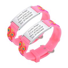 PRICES MAY VARY. Personalized Customized In case of emergency Children Bracelets Anti-lost ID Bracelets Name Wristband - If your Child have special needs or Nonverbal,Then this id bracelets is a must-have.It comes 3 colors for you to choose. It's waterproof and very soft to wear, easy to adjust. Product Detail: Style:Anti Lost Child ID bracelet * Material: Stainless Steel & Silicone,Metal/Latex allergy friendly,Very comfortable to wear, waterproof and Low-allergy. SIZE: the length is 5" to 6.5", Safety Bracelet, Bracelets Name, Bracelet For Kids, Bracelets Pink, Latex Allergy, Bracelets Adjustable, Packing Kids, School Supply Labels, Call Mom