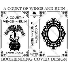 two book covers with the words, a court of wings and ruin