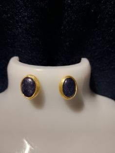 Handmade 925 sterling silver with 14k gold plated with sapphire gemstone Sapphire Stud Earrings, Sapphire Earrings Studs, Sapphire Studs, Sapphire Gemstone, Jewelry Earrings Studs, Etsy Earrings, Gold Plate, Sapphire, 14k Gold