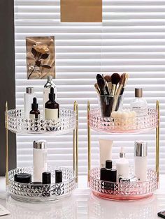 1pc 360° Rotating Makeup Organizer - DIY Adjustable Carousel Spinning Rack Cosmetics Display Rack Perfume Organiser, Spinning Bathroom Countertop Vanity Shelf, Table Decor,Ultra-Large Capacity Beauty Storage Box Multicolor    PET Tribal    Storage & Organization, size features are:Bust: ,Length: ,Sleeve Length: Perfume Organiser, Diy Makeup Organizer, Rotating Makeup Organizer, Vanity Shelf, Vanity Shelves, Makeup Organization Diy, Perfume Organization, Organizer Diy, Shelf Table