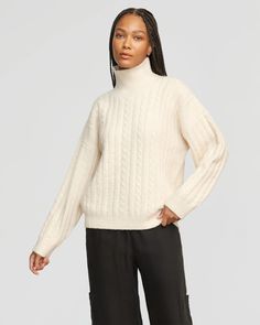 Liam Chunky Cable Knit Sweater Classic Turtleneck, Chunky Cable Knit Sweater, Chunky Cable Knit, Stylish Clothes For Women, Women's Sweaters, Cable Knit Sweater, Winter Looks, Long Cardigan, Turtleneck Sweater