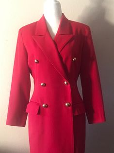 Vintage 1980's Suit Dress, Red Suit, Dress Clothes For Women, Halloween Shopping, Beauty Book, Art Collection, Dress Outfits, Bathing Beauties, United States