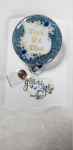 Interchangeable Badge Reel, Back the Blue, Police Retractable Custom Badge Reel, ID Holder by GlitterandGlue4you on Etsy Custom Badges, Badge Design, Id Holder, Uv Resin, Blue Glitter, Id Badge, Clip Ins, Badge Holders Lanyard, Badge Reel