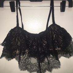 Victoria’s Secret Bralette Is Brand New With Tags Size Small Lace Bra For Night Out In Summer, Black Lace Bra For Summer, Black Lace Summer Bra, Black Lace Trim Crop Top For Party, Victoria's Secret Summer Bra For Night Out, Victoria's Secret Summer Night Out Bra, Victoria's Secret Black Lace Bra, Black Camisole Bra For Spring, Pastel Bra