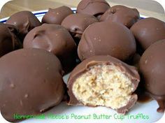 chocolate covered peanut butter cups on a plate