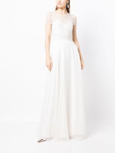 Jenny Packham Albertine crystal-embellished Gown - Farfetch Jenny Packham 2023, Jenny Packham Resort 2023, Jenny Packham Cape Dress, Jenny Packham Black Dress, Jenny Packham White Gown, Jenny Packham Bridal, Jenny Packham Dresses, Gown Gold, Gown White