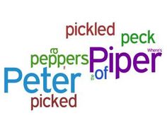 the words peter pickled, pepers, piper, and picked are in different languages