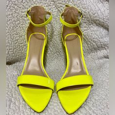 Wild Diva Women's High Chunky Block Heel Pump Dress Heeled Sandals Neon Yellow Size 8.5 Never Worn. Just One Minor Flaw Shawn In The The Photo. Heel Height 4 Inches. Yellow Synthetic Sandals With Heel Loop, Neon Yellow Ankle Strap Sandals For Spring, Yellow Synthetic Sandals With 4-inch Heel, Neon Yellow Ankle Strap Sandals For Summer, Neon Yellow Open Toe Synthetic Sandals, Neon Yellow Open Toe Sandals For Party, Neon Yellow Round Toe Synthetic Sandals, Casual Neon Yellow Open Toe Heels, Neon Yellow High Heel Sandals For Summer