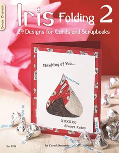 the cover of iris folding 2 cards and scrapbooks, with foil wrapped around it