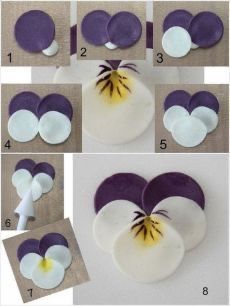 step by step instructions on how to make an edible flower for cake or cupcakes