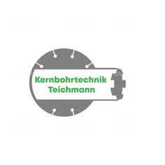 a white and green logo with the words kernbohrtechnik technann