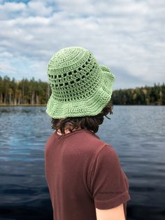 PDF PATTERN: The mesh bucket hat - - - - - - - - - - - - - - - - - - - - - - - - - - - - - - - - - - - - - - - - This hat is worked in the round, starting with the top and then shaping the body of the hat. You finish with the brim of the hat. You will need approx 155 yards of weight 4 cotton yarn and a 4mm size hook. The pattern is written in US crochet terminology (ENGLISH) and the finished dimensions are: Measurements of finished hat (when laying flat): Length (from top to brim) : 8 1/2" Width Green Crochet Summer Hat, Crochet Beanie Hat For Summer, Green Cotton Yarn Crochet Hat For Summer, Green Knitted Crochet Hat For Summer, Green Summer Crochet Hat In Cotton Yarn, Green Knitted Summer Hat, Green Crochet Bucket Hat For Summer, Summer Hat Crochet Pattern, Summer Hat Crochet