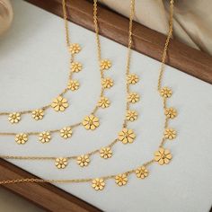 Gold plated Flower necklace, Flower choker chain necklace, pendant necklace, women's necklace with fine stainless steel chain, Women's gift, Flower Chain, Daily Used, Daily wear Necklace Looking for a special gift for the mom , wife in your life ? This elegant  Flower Necklace is the perfect necklace for everyday or special occasions. Choosing this dainty necklace as your Bridesmaid Necklace will make your bridesmaids happy. Flower necklace gold will be a nice gift for mother. Flower necklace is a beautiful and timeless piece of Flower jewelry. - Great Dainty necklace as Valentines Day gift, Christmas Gift, Birthday Gift, Mothers day Gifts ,Bridesmaid Gift , Wedding jewelry or any special occasion. Your choice of Bridesmaid Necklace will make your bridesmaids happy. - Personalize a timeles Elegant Stainless Steel Flower Pendant Necklace, Mother's Day Flower Pendant Necklace With Clavicle Chain, Clavicle Chain Charm Necklace With Flower Pendant, Metal Flower Clavicle Chain Necklace, Flower Shaped Metal Clavicle Chain Necklace, Metal Flower Clavicle Necklace, Flower Pendant Clavicle Chain Necklace As Gift, Gift Flower Pendant Clavicle Chain Necklace, Dainty Flower Charm Necklace With Clavicle Chain