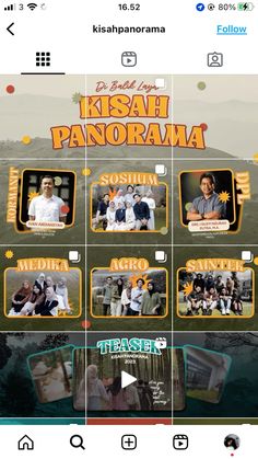 an advertisement for the upcoming film, kisah panorama with many pictures on it