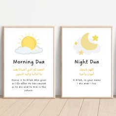 three posters with the names of two different languages in arabic, english and arabic on them