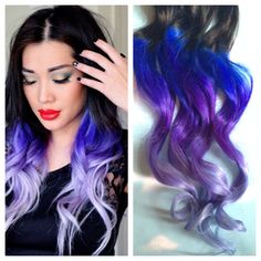 Purple and Blue Hair Clip Extensions Blue Ombre by Cloud9Jewels Ombre Hair Purple, Hair Clip Extensions, Purple And Blue Hair, Blue Hair Clip, Clip Extensions, Best Ombre Hair, Purple Ombre Hair, Blue Ombre Hair, Extensions Clip In