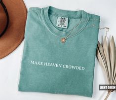 Product: Make Heaven Crowded Comfort Colors Shirt, Jesus Shirt, Christian Shirt, Faith Shirt, Jesus Shirts, Religious Shirt, Christian Merch ✦ MAKE IT PERFECT and Customize this shirt for FREE! Just shoot us a message BEFORE purchasing and we will work with you to create a design you'll love. ✦ SIZING CHART Please refer to the sizing chart in the pictures above to find your perfect fit! Simply lay your favorite T-shirt flat and measure armpit to armpit then compare it to the size chart image pro Make Heaven Crowded Shirt, Make Heaven Crowded, Jesus Clothes, Faith Shirt, Jesus Shirts, Women Trends, Christian Clothing, Christian Shirts, Outfits For Teens