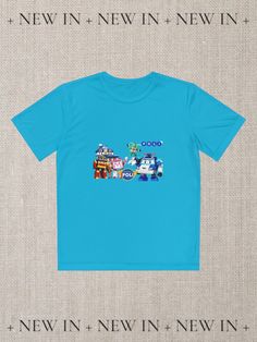 This sports-style t-shirt is for kids who are active and enjoy playing sports and have an active teen lifestyle. The Sport-Tek® Competitor™ Tee features all your kid's favorite cartoon characters from the cartoon series, Robocar Poli and brings breathability, agility, and moisture-wicking properties to the table, making the perfect choice for active kids and school life. Made with 100% lightweight polyester that is soft to the tag, each tee always features set-in sleeves and removable tags for t Cheap Sporty T-shirt For Playtime, Multicolor Cartoon Print T-shirt For Playtime, Cheap Blue T-shirt For Playtime, Robocar Poli, Table Making, Kids Polo T-shirt, Playing Sports, Kids Tshirt, Cartoon Series