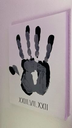 a hand print on the wall in a child's room