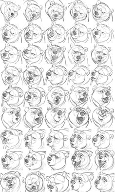 an image of many different faces drawn in black and white