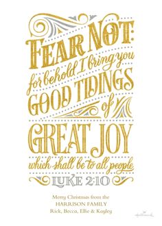 a gold and white poster with the words, fear not for those things that are good to