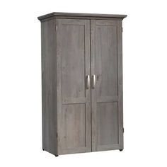 a large wooden cabinet with two doors