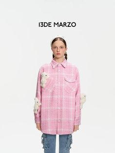 13 De Marzo Doozoo Tweed Shirt Pink Lady Size Chart ( in CM ) Chest Shoulder Length S 62 48 80 M 64 49 82 L 66 52 84 Long Sleeve Cotton Top With Houndstooth Pattern, Casual Houndstooth Pattern Shirt For Spring, Casual Spring Shirt With Houndstooth Pattern, Casual Houndstooth Shirt For Spring, Houndstooth Long Sleeve Shirt For Fall, Long Sleeve Houndstooth Shirt For Spring, Long Sleeve Houndstooth Shirt For Fall, Trendy Long Sleeve Houndstooth Top, Casual Tweed Tops For Spring