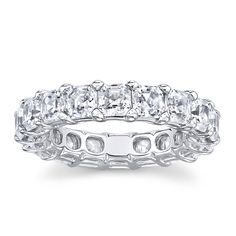 18k White Gold Natural Diamond Eternity Band 5 ct tw by A.Jaffe Diamond Facts, Diamond Solitaire Earrings, Gold For Women, Solitaire Diamond Pendant, Gold Diamond Wedding Band, Diamond Eternity Band, Eternity Band Diamond, Diamond Eternity, Eternity Band