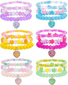 PRICES MAY VARY. 🎁【A Great Gift Choice】 Our bracelets are essentials for girls, it is a good idea for you to choose it as a gift for girl, your friends and yourself. The colorful bracelets can be used in variety occasions. For example, at home, street, summer beach, daily outfit look, parties and so on. 🎀【Original And Trendy Design】 There are 6 Sets 18pc colorful teen jewelry, these bracelets made by colorful beads such as blue green. Each of which is a unique design,they can show different pe Bracelets For Girls, Kandi Inspo, Trendy Stuff, Mom Bracelet, Beaded Memory Wire Bracelets, Teen Jewelry, Beaded Memory Wire, Wire Bracelets, Kandi Bracelets