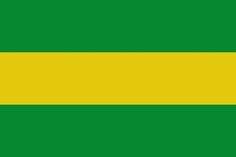 a green and yellow striped flag with white stripes on the bottom right corner, which is very thin