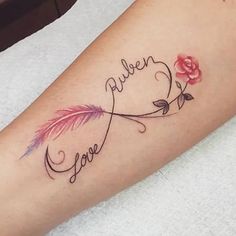 a tattoo with the word fallen love written on it