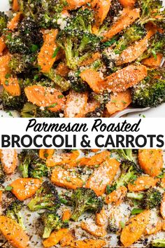 broccoli and carrots covered in parmesan cheese