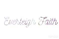 the word, everlight faith written in cursive writing