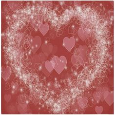 a red background with many hearts in the shape of a heart