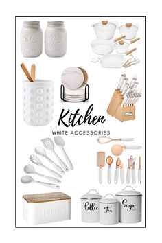 the kitchen white accessories collection is displayed