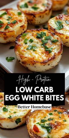 low carb egg white bites with herbs on top