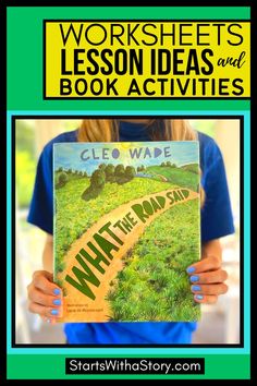 a person holding up a book with the title, worksheets lesson ideas and book activities